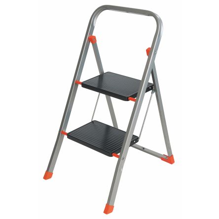 RS PRO 2 Tread Steel Steps 0.5m Platform Height, Steel