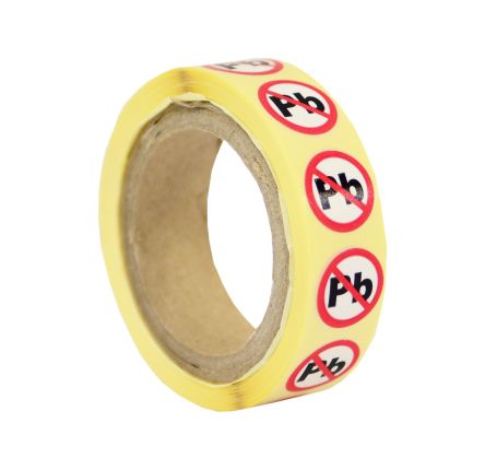 RS PRO White Paper Safety Labels, Pb Lead Free Lable-Text