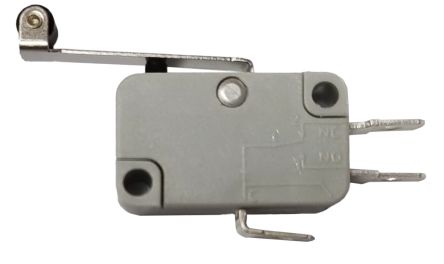 RS PRO Long Roller Lever Micro Switch, Quick Connect Terminal, 10A, Solder, IP40