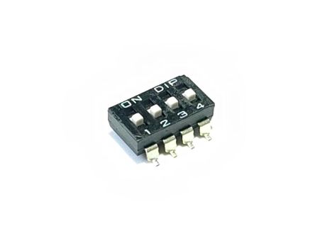 RS PRO 4 Way Surface Mount DIP & SIP Switch SPST