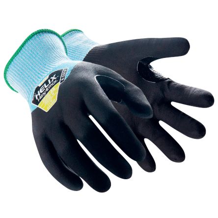 HexArmor 8888 60683 Black, Blue HPPE, Polyester Abrasion Resistant, Breathable, Cut Resistant, Dry Environment, General Purpose