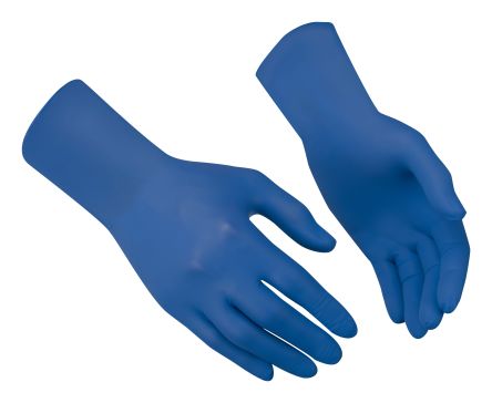 GUIDE GLOVES GUIDE 7020 Blue Nitrile Chemical Resistant Work Gloves, Size 11
