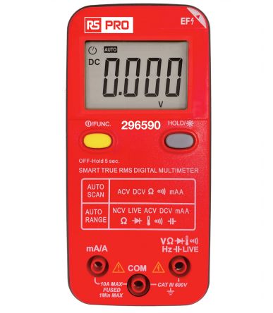 RS PRO Digital Digital Multimeter, 10A ac Max, 10A dc Max, 600V ac Max