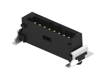ERNI MiniBridge Series Vertical Board Mount PCB Header, 8 Contact(s), 1.27mm Pitch, 1 Row(s), Shrouded