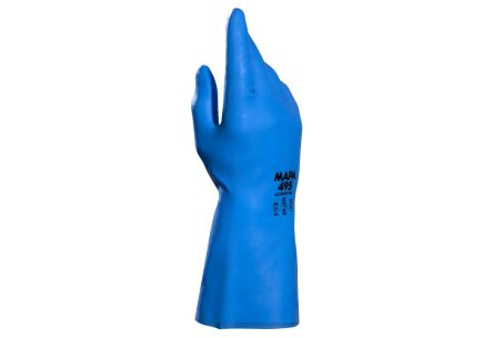 Mapa Ultranitril 495 Blue Nitrile Abrasion Resistant, Chemical Resistant Gloves, Size 7