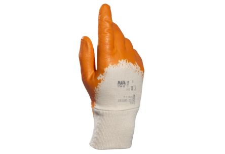 Mapa Titan 833 Beige, Orange Nitrile General Handling, Material Handling Gloves, Size 7
