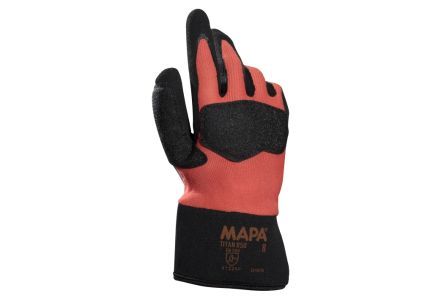 Mapa Titan 850 Black/Red Nitrile Impact Protection Gloves, Size 11, Nitrile Coating