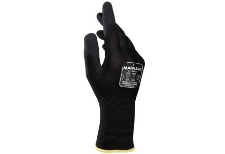 Mapa Ultrane 541 Black Nitrile Foam Abrasion Resistant, Cut Resistant, Puncture Resistant, Tear Resistant Work Gloves,