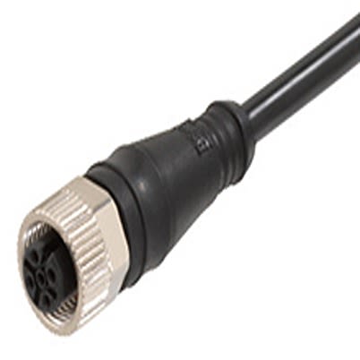 Molex Straight Female M12 to Right Angle Female M12 Cordset, 10m