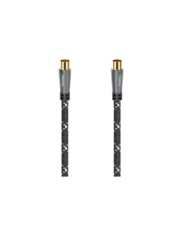 Hama Antenna Cable Series Male Coax Plug to Female Coax Socket, 1.5m, Antenna Coaxial, Terminated75 Ω