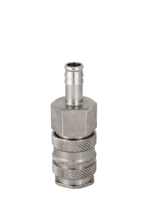 RS PRO Brass, Steel Female, Male Pneumatic Quick Connect Coupling, 8mm Hose Barb