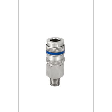 RS PRO Aluminium, Brass, Steel Female Pneumatic Quick Connect Coupling, 10mm Hose Barb