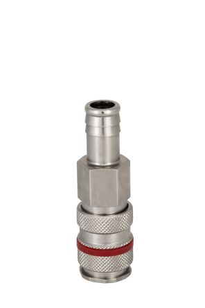 RS PRO Brass, Steel Female, Male Pneumatic Quick Connect Coupling, 9mm Hose Barb