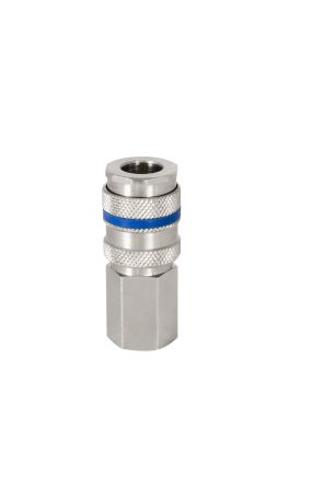 RS PRO Brass, Stainless Steel Female Pneumatic Quick Connect Coupling, M18 Female Threaded