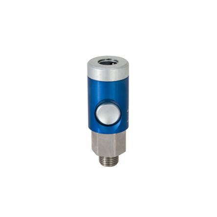 RS PRO Aluminium, Brass, Steel Male Pneumatic Quick Connect Coupling, R 1/4 Male Threaded