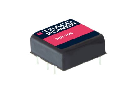 TRACOPOWER THN DC-DC Converter, 15V dc/ 1A Output, 9 → 18 V dc Input, 15W, PCB Mount, +70°C Max Temp -40°C Min