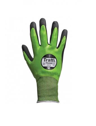 Traffi TG6060 Green HPPE/Nylon/Glass Abrasion Resistant, Cut Resistant, Damp Environment, Oil Repellent, Puncture