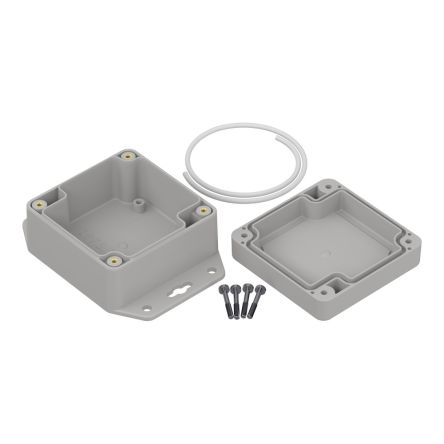 RS PRO Light Grey Polycarbonate General Purpose Enclosure, IP65, Light Grey Lid, 75 x 75 x 45mm