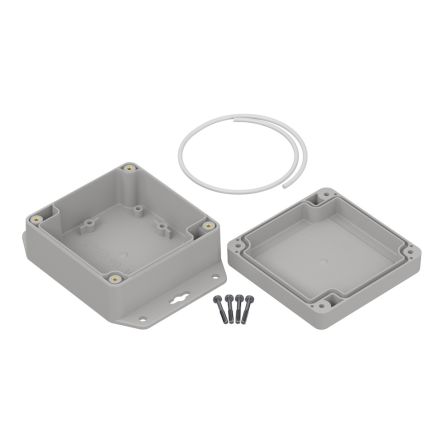 RS PRO Light Grey Polycarbonate General Purpose Enclosure, IP65, Light Grey Lid, 90 x 90 x 45mm
