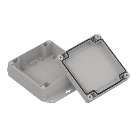RS PRO Light Grey Polycarbonate General Purpose Enclosure, IP67, Light Grey Lid, 105 x 105 x 45mm