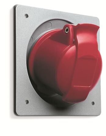 Amphenol Industrial, 2CMA1 IP44 Blue Panel Mount 3P+E Angled Industrial Power Socket, Rated At 32A, 250 V