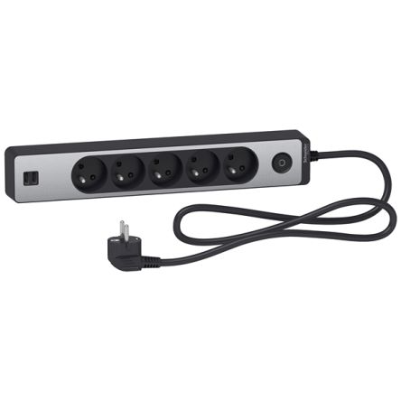 Schneider Electric 1.5m 5 Socket USB A Extension Lead Open Reel, 250 V, IP44