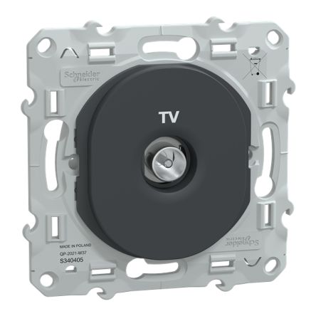 Schneider Electric Socket Anthracite Male Socket, Flush Mount