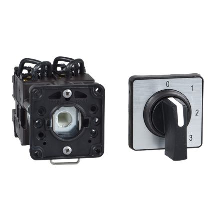 Schneider Electric, 4P 45° Changeover Cam Switch, 690V (Volts), 20A, Handle Actuator