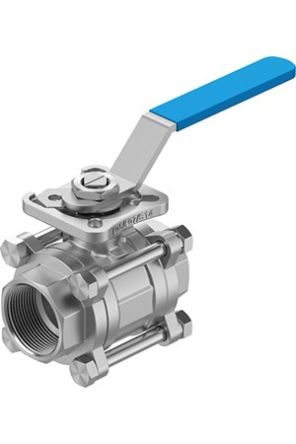 Festo Stainless Steel Ball Valve, Ball Valve, Threaded, NPT 1 1/2 NPTin, 38mm, 63bar Operating Pressure