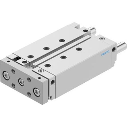 Festo Pneumatic Guided Cylinder - DFM-32-100-B-PPV-A-GF, 32mm Bore, 100mm Stroke, DFM Series, Double Acting