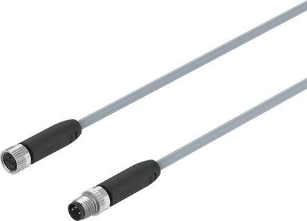 Festo Straight Male 3 way M8 to Straight Female 3 way M8 Actuator/Sensor Cable, 10m