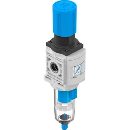 Festo MS6 Filter Regulator, 5μm, G 1/2, Manual, 10 bar, MS6-LFR-1/2-D6-C-P-M-AG-BAR-F1A-B