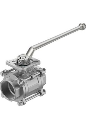 Festo Stainless Steel Ball Valve, Ball Valve, Threaded, NPT 2 1/2 NPTin, 63mm, 63bar Operating Pressure