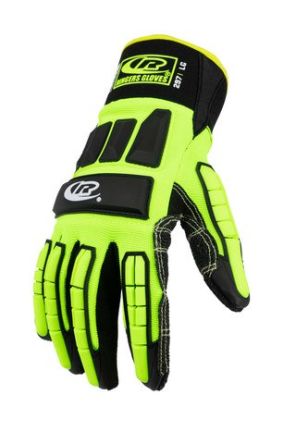 Ansell Ringers R-297 Black Kevlar Cut Resistant, Impact Protection Gloves, Size 9, Thermoplastic Rubber Coating