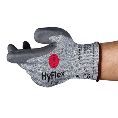 Ansell HyFlex 11-425 Grey Fibreglass, HPPE, Polyamide Abrasion Resistant, Cut Resistant Gloves, Size 11, Waterbased PU