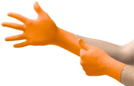 Ansell MicroFlex 93-856 Orange Nitrile Assembly of Small Pieces, General Handling, Packaging, Quality Inspection Work