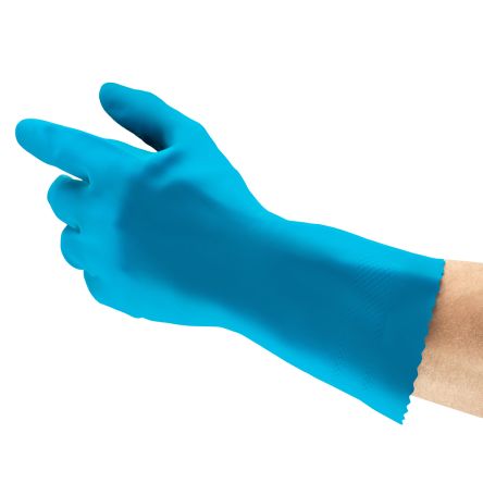 Ansell AlphaTec 87-315 Blue Natural Rubber Latex Food Industry Work Gloves, Size 9.5 to 10, Natural Rubber Coating