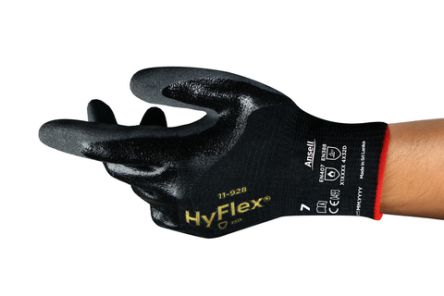 Ansell HyFlex 11-928 Black INTERCEPT Technology (Liner) Abrasion Resistant, Cut Resistant, Heat Resistant