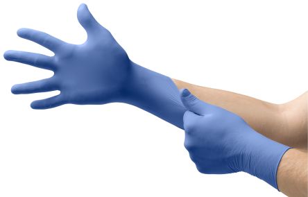 Ansell MicroFlex 93-823 Blue Nitrile Material Handling Work Gloves, Size 8.5-9 L