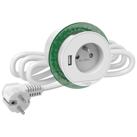 Schneider Electric 6m 4 Socket USB A Extension Lead Open Reel, 230 V, IP44