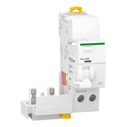 Schneider Electric Acti9 A9Q0 MCB, 2P, 25A, Type AC, 500V AC, 300 mA Breaking Capacity