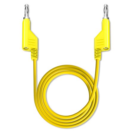 RS PRO Test Leads, 2.5A, 50V, Yellow, 100cm Lead Length