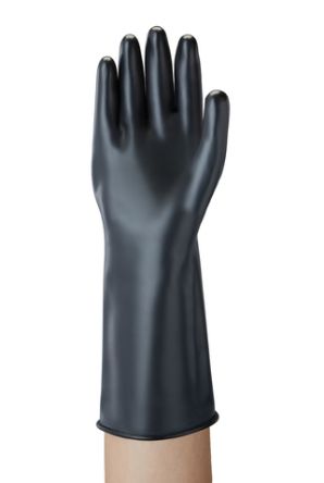 Ansell AlphaTec 38-628 Black Butyle Chemical Resistant Gloves, Size 9, Polymer Coating