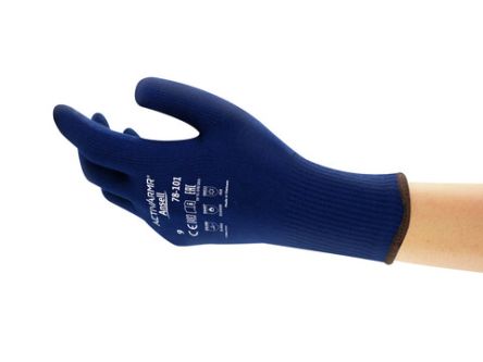 Ansell ActivArmr 78-101 Blue Thermolite Fibre Cold Resistant Work Gloves, Size 7