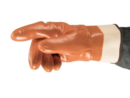 Ansell Edge 48-193 Brown Polyester Cold Resistant Work Gloves, Size 10, PVC Coating