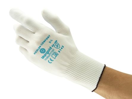 Ansell Picolon Confort Blue Polyamide Abrasion Resistant Work Gloves, Size 10, PVC Coating