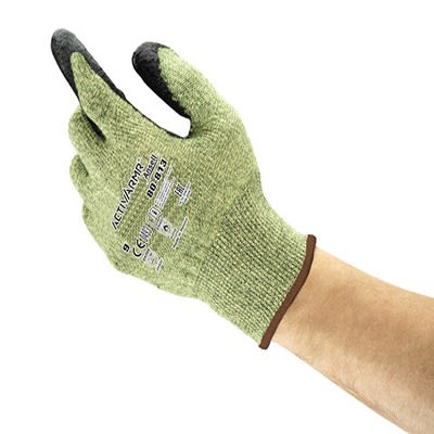 Ansell ActivArmr 80-813 Black Acrylic, Aramid, Glass Fibre Cut Resistant, Heat Resistant Cut Resistant Gloves, Size 7,