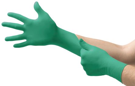 Ansell TouchNTuff 92-600 Green Nitrile Chemical Resistant Work Gloves, Size 9.5-10 XL