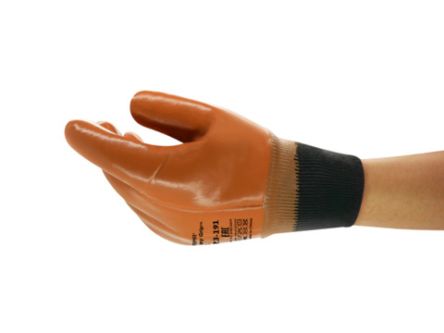 Ansell ActivArmr Winter Monkey Grip 23-191 Orange Cotton Cold Resistant Work Gloves, Size 11, PVC Coating
