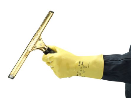 Ansell AlphaTec 87-086 Yellow Natural Rubber Latex Abrasion Resistant Work Gloves, Size 9.5, Natural Rubber Coating
